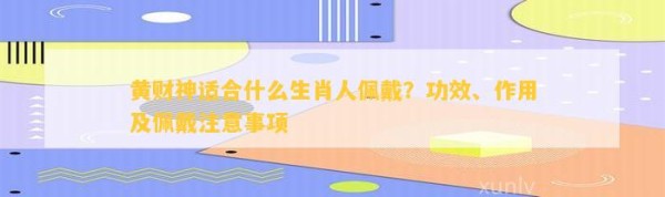 黄财神适合什么生肖人佩戴？功效、作用及佩戴注意事项