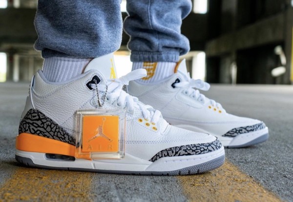 Air Jordan 3 WMNS,Laser Orange 白橙 Air Jordan 3 上脚美图释出！预计下月登场！