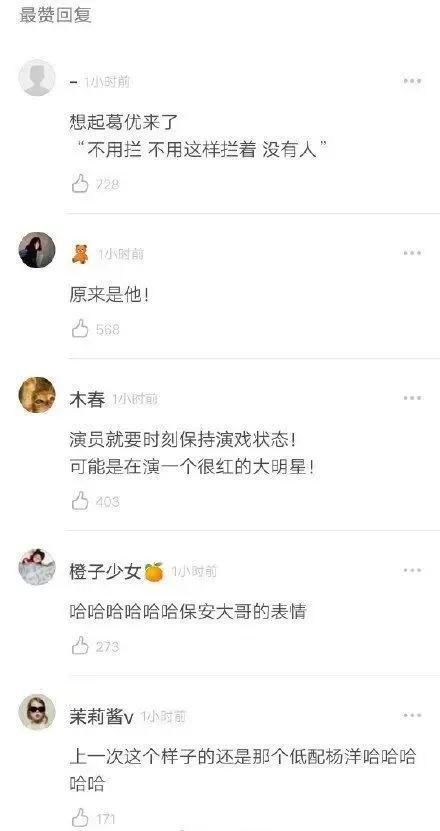 三线明星请十多个保安拦人，看下他的作品，网友：保安表情亮眼