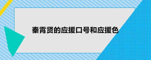 秦霄贤的应援口号和应援色