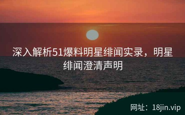 深入解析51爆料明星绯闻实录，明星绯闻澄清声明 第2张
