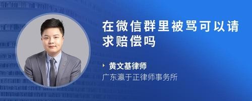 在微信群里被骂可以请求赔偿吗
