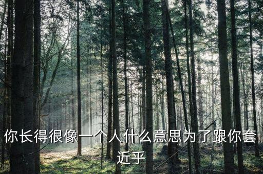 你长得很像一个人什么意思为了跟你套近乎
