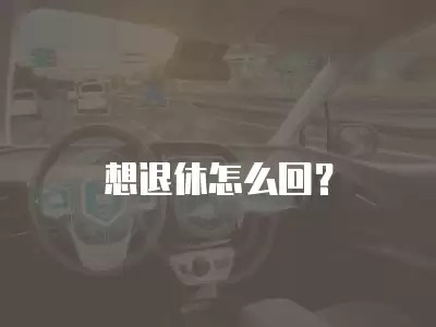 想退休怎么回？