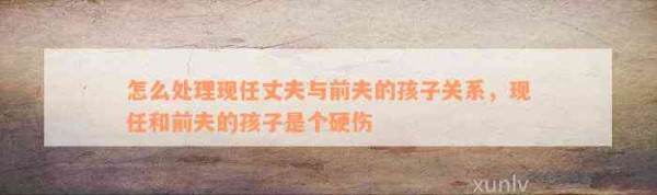 怎么解决现任丈夫与前夫的孩子关系，现任和前夫的孩子是个硬伤