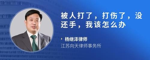 被人打了，打伤了，没还手，我该怎么办