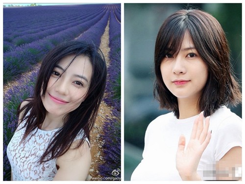 左为中国女演员高圆圆，右为韩女团Apink成员吴夏荣。