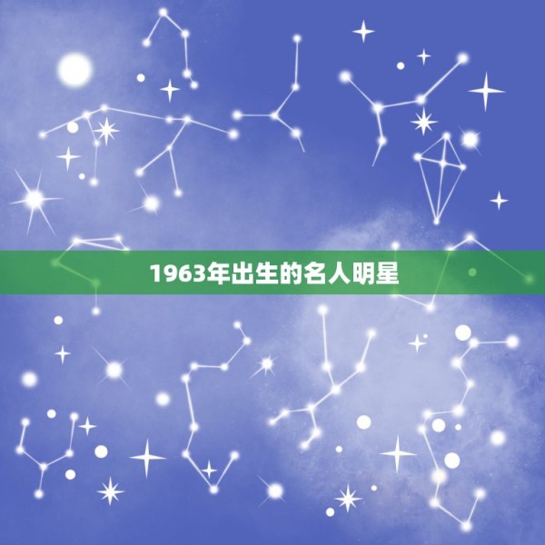 1963年出生的名人明星，1963出生的年主持人 第1张