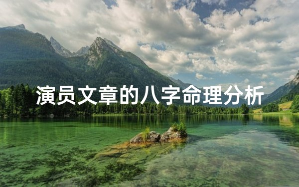 演员文章的八字命理分析_演员,文章