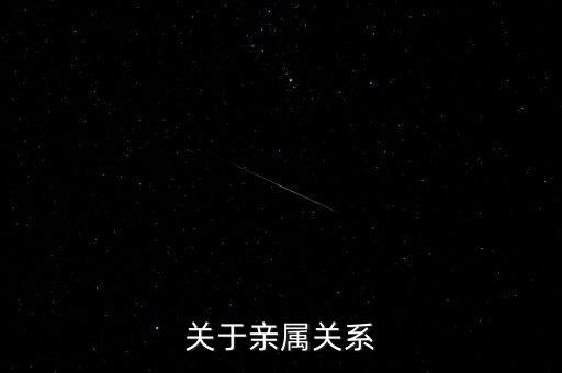 关于亲属关系