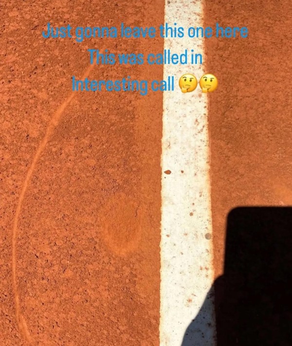网球明星亚历山大·兹维列夫质疑红土赛场上边线判罚系统的准确程度