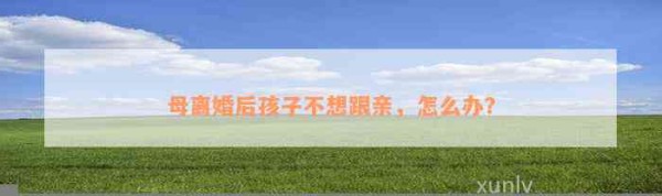 母离婚后孩子不想跟亲，怎么办？