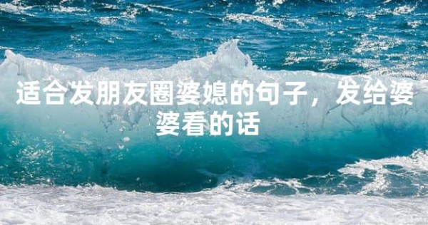 适合发朋友圈婆媳的句子，发给婆婆看的话