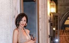 超模蒋怡浅褐造型性感韵味十足