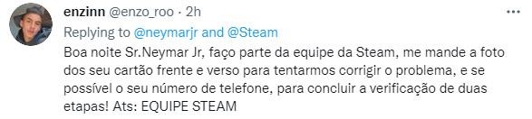 V社快回我邮件 足球明星内马尔Steam账号被锁