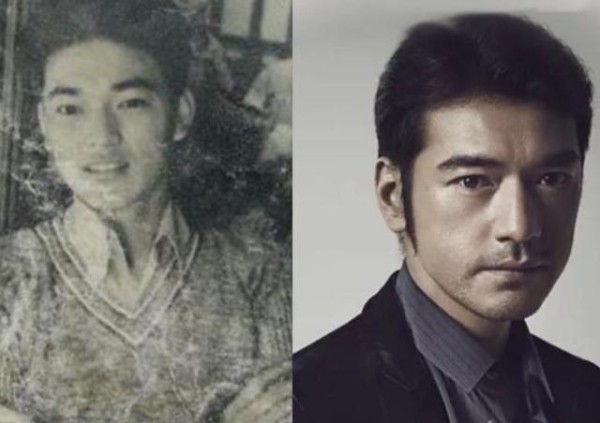 八对明星父子，金城武和爸爸几乎一模一样，最后一对老爸比儿子帅