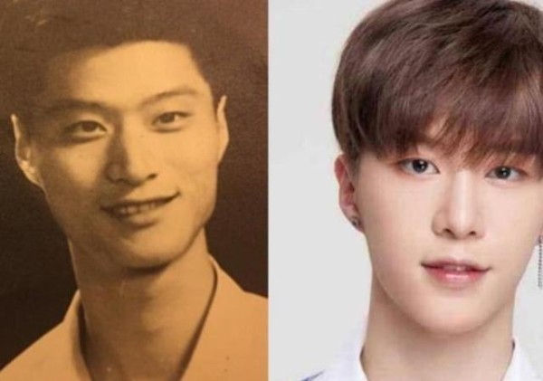 八对明星父子，金城武和爸爸几乎一模一样，最后一对老爸比儿子帅