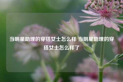当明星助理的穿搭女士怎么样 当明星助理的穿搭女士怎么样了