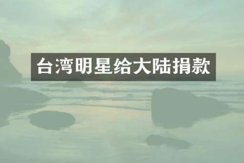 台湾明星给大陆捐款