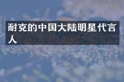 耐克的中国大陆明星代言人