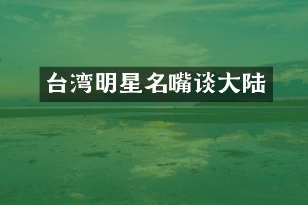 台湾明星名嘴谈大陆
