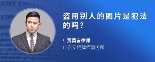 盗用别人的图片是犯法的吗？