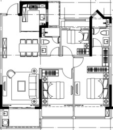 星河时代新著3室2厅1厨2卫建面105.0㎡