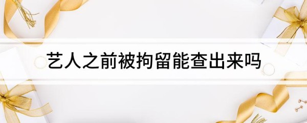 艺人之前被拘留能查出来吗