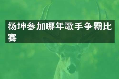 杨坤参加哪年歌手争霸比赛