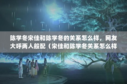 陈学冬宋佳和陈学冬的关系怎么样，网友大呼两人般配（宋佳和陈学冬关系怎么样？）