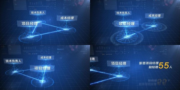 三角关系拓扑图表科技感包装