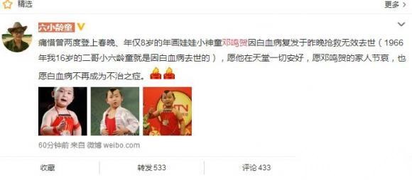 年画娃娃邓鸣贺4月29日去世年仅8岁 邓鸣贺个人资料|为什么去世的 第3张
