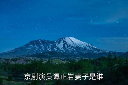 京剧演员谭正岩妻子是谁