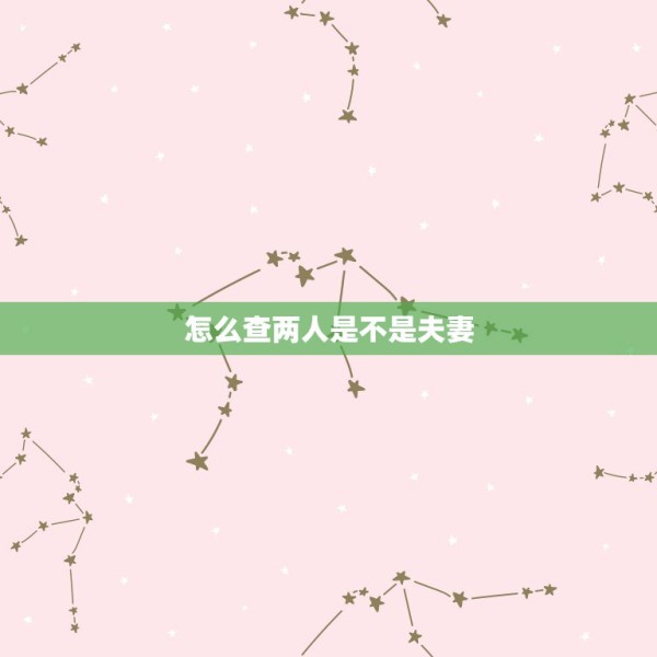 怎么查两人是不是夫妻，用什么方法可以查明两个人是夫妻关系？ 第1张