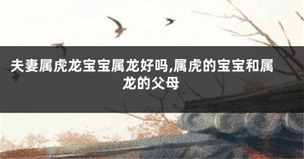 夫妻属虎龙宝宝属龙好吗,属虎的宝宝和属龙的父母