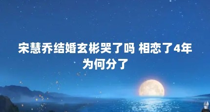 宋慧乔结婚玄彬哭了吗 相恋了4年为何分了