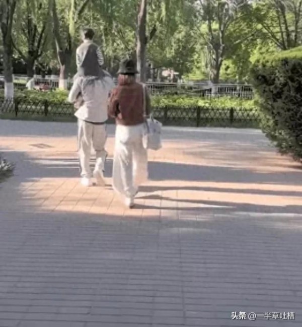 张歆艺袁弘带娃逛公园，袁弘扛娃超有爱，张歆艺状态也太好