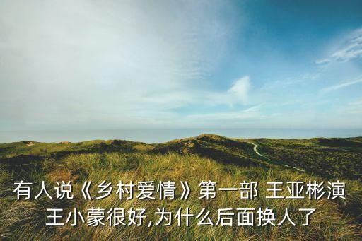 有人说《乡村爱情》第一部 王亚彬演王小蒙很好,为什么后面换人了