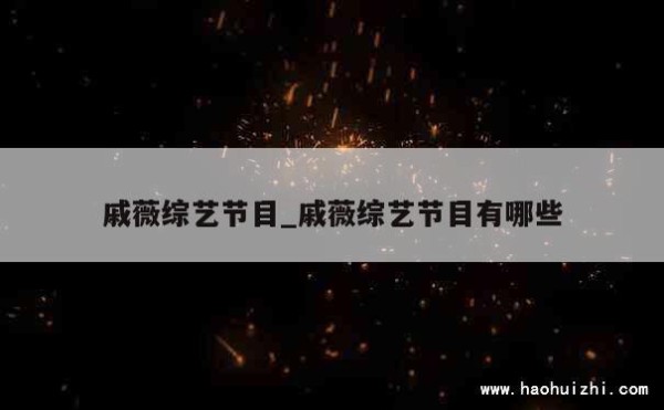 戚薇综艺节目_戚薇综艺节目有哪些 第1张