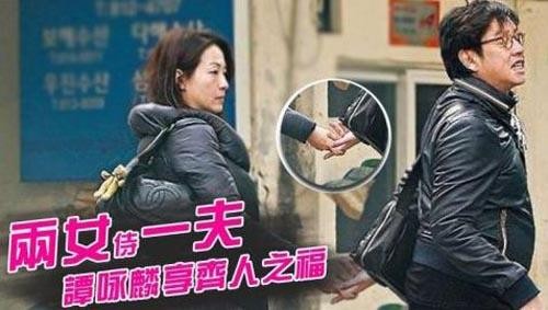 “一夫多妻”的3位男星，待遇却大不相同，他与3位老婆逛街超和谐