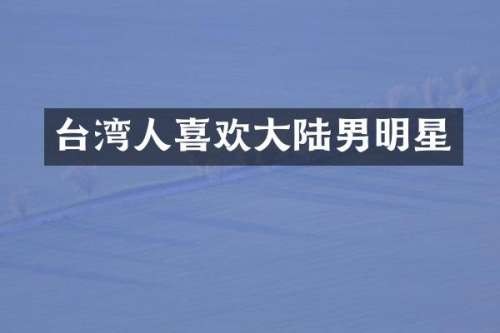 台湾人喜欢大陆男明星