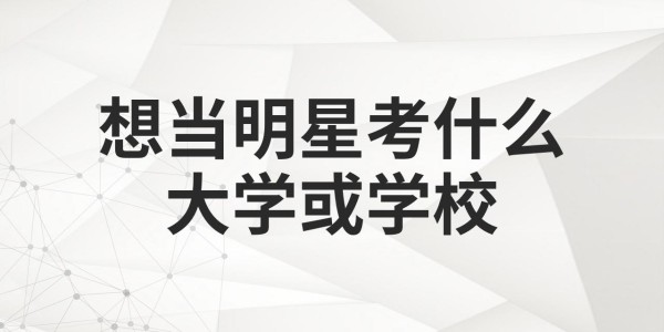 想当明星考什么大学或学校