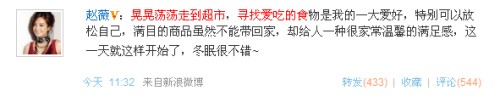 明星微博日报：赵薇粉丝突破20万超潘石屹(图)