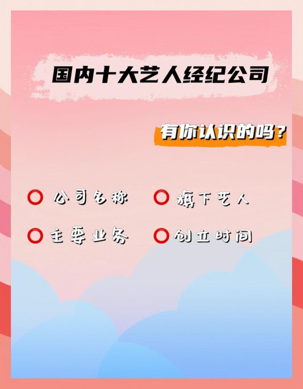内娱五大经纪公司概览