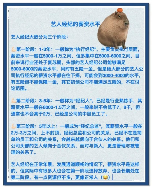 明星经纪人薪资揭秘：第一年能赚多少