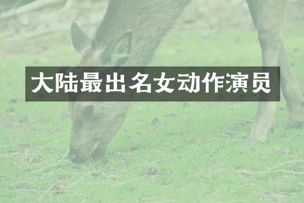 大陆最出名女动作演员