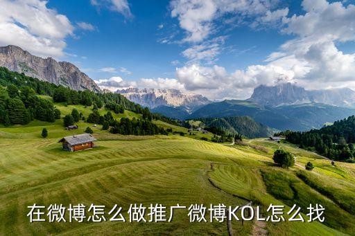 在微博怎么做推广微博KOL怎么找
