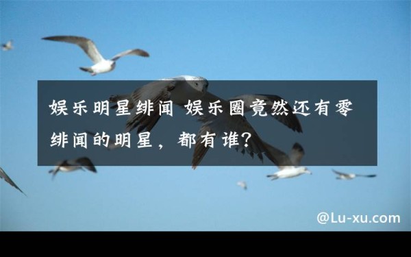 娱乐明星绯闻 娱乐圈竟然还有零绯闻的明星，都有谁？
