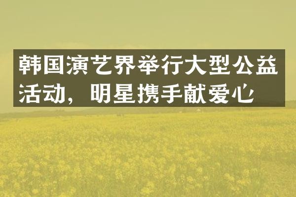 韩国演艺界举行大型公益活动，明星携手献爱心