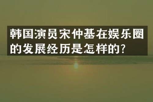 韩国演员宋仲基在娱乐圈的发展经历是怎样的？